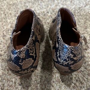 Chelsea & Violet Snake Print Heeled Boots